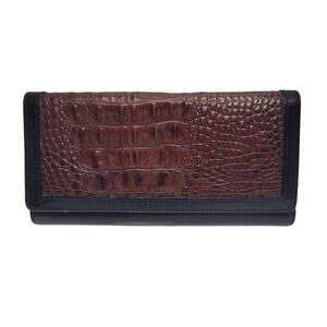 Vintage Brahmin leather crocodile wallet